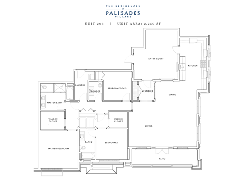 Floor plan for 3 beds, 2.5 baths, 2250 sqft